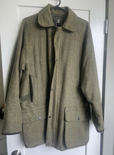 WATHEN  GARDINER Wool Hunting Field Coat Sz M Green Zipper Pockets England