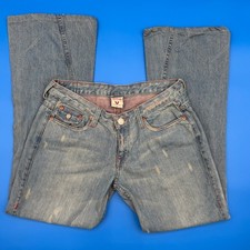 True Religion Joey Super T Stitch Bootcut Jeans Womens Size 31 Light Wash