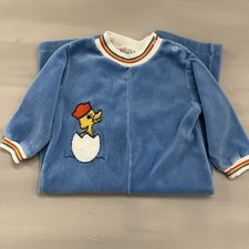 Vintage Healthtex Velour Romper Size 24 Months MCM Kids Duck Applique USA
