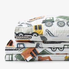Company Kids Construction Builders Cool Organic Cotton Percale Bed Sheet Set