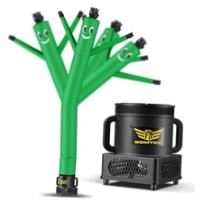 7FT Air Inflatable Waving Tube Man Set with Blower & Wheel, Air 7FT-Green