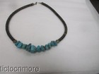 VINTAGE NAVAJO INDIAN STACKED BROWN SHELL HEISHE TURQUOISE FETISH NECKLACE — photo 2