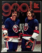 Denis Potvin Signed 11/20/74 NHL Program Islanders vs. Black Hawks JSA 198413