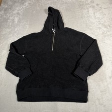 Aritzia Babaton Hoodie Womens Small Black 1/2 Zip Lillian Jacket Teddy Sherpa