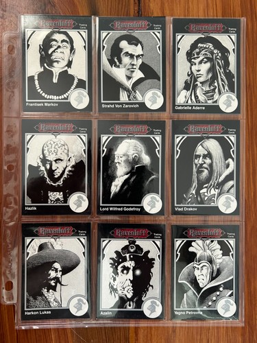Lot of 16 - RAVENLOFT - Trading Cards, TSR 1991 in pocket sleeves, free shipping