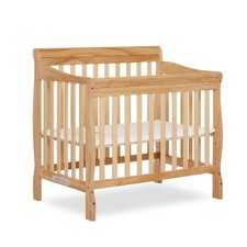 Dream On Me Aden 4-in-1 Convertible Mini Baby Crib, Natural, GreenGuard Gold