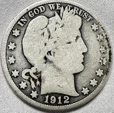1912-United States 1/2 Dollar "Barber Half Dollar" 11.7gr KM# 116 Best seller