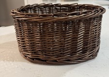 Dark Brown Willow Woven Oval Basket