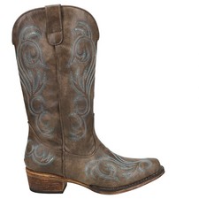 Roper Riley Embroidered Snip Toe Cowboy Womens Brown Casual Boots 09-021-1566-2