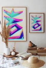 Abstract Digital Art - Love Inspired Modern Geometric Design