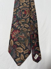GANT 100% Imported Silk Vintage Tie Floral Paisley Navy Red Gold USA Made