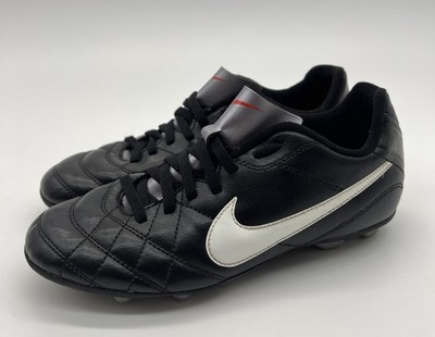 Nike Jr. Tiempo Rio FG Soccer Cleats Shoes Size 4 Y Black Leather 509035-010