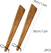 12  Acacia Wooden Spatula 2Pcs , Wooden Cooking Utensils Set, for Flipping, S...