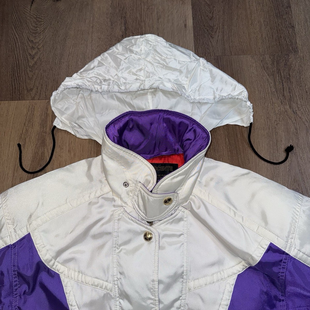 Womens Descente Ski Jacket Snow Coat Pearl White Retro Ski Bunny