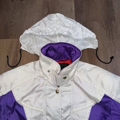 Womens Descente Ski Jacket Snow Coat Pearl White Retro Ski Bunny