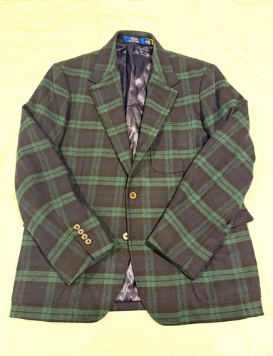 Polo Ralph Lauren Modern Fit Black Watch Tartan Sport Coat 46R 3/2 Roll - product listing photo
