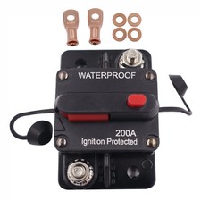 200 Amp Waterproof Circuit Breaker,with Manual Reset,12V-48V DC, for Car Mari...