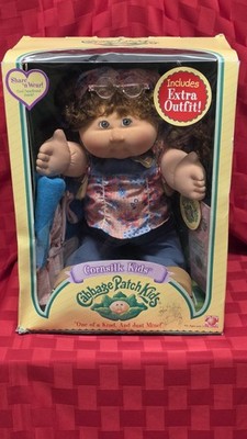 2004 Cabbage Patch Kids Cornsilk Kids Doll Play Along Brown Hair Blue Eyes NIB