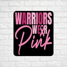 Warriors Wear Pink Ribbon Sticker Vinyl Decal Breast Cancer Awareness Support