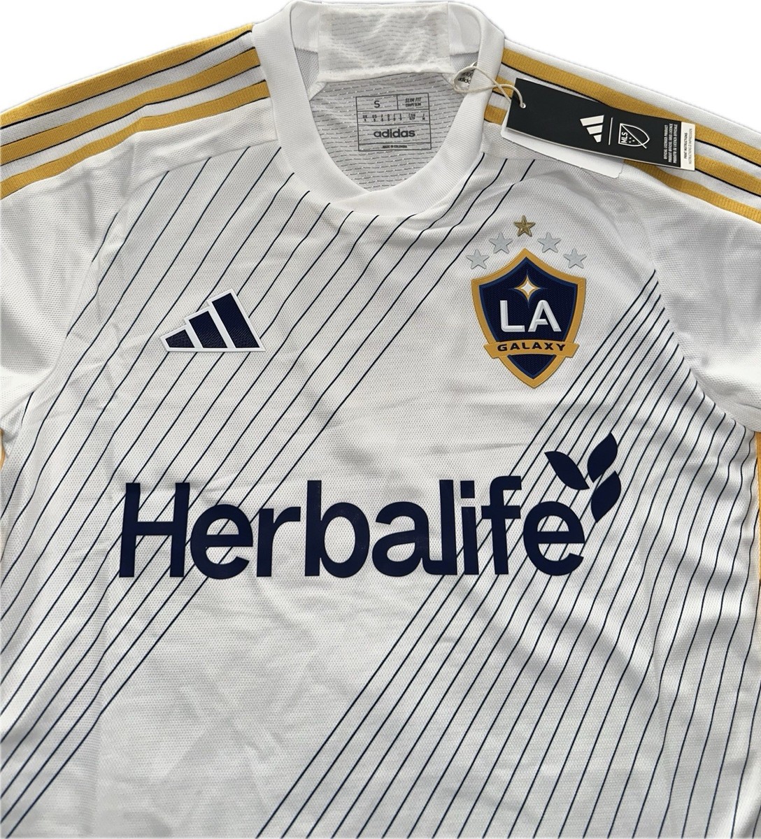 Adidas LA Galaxy Authentic White Jersey Mens Small New $150 MSRP