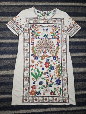 Tory Burch Kerry Meadow Mini Dress Folklore Nature Multicolor PrintSize Large 
