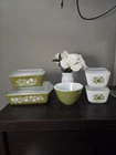 Vintage Pyrex Sping Blossom Casserole And Mixing Bowl Lot W/lids