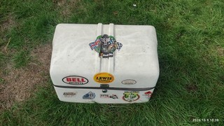 Vintage Motorcycle Top Box Retro Classic Luggage with TT stickers