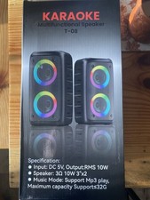 Bluetooth Speaker Portable Karaoke Machine T-08 Led
