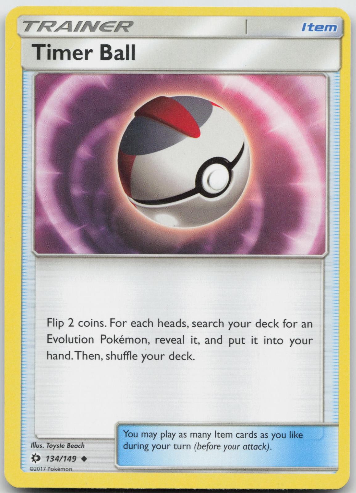 Timer Ball 134/149 Uncommon SM Base Set Pokemon Moderately Played