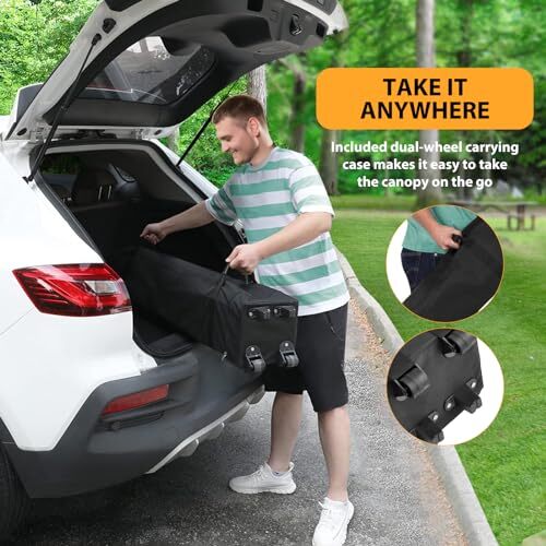 10x10ft Pop Up Canopy Tent Outdoor Canopy with Removable Tent Shelter 4-Sidewall