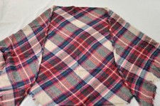 women's plaid triangle neck scarf soft  warm 44" x 82" shawl colorful red blue