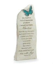 Pet Memorial Mosaic Statue with Sentiment 20" High Butterfly Resin Garden Decor