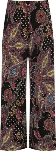 Womens Wide Leg Palazzo Trouser Pants Ladies Flared Paisley Print Stretch 12-26 - Picture 2 of 5