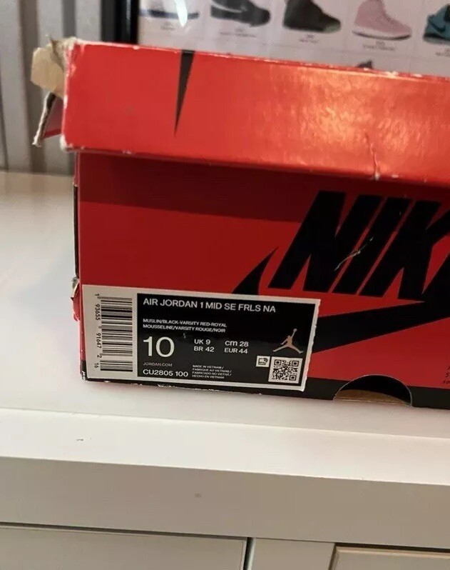 SHOE BOX ONLY Air Jordan 1 Mid x Blue The Great Fearless Sz