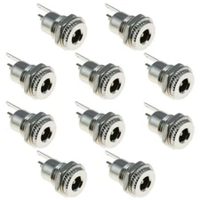 10 x Metal 2.5mm Female Chassis Socket DC Connector