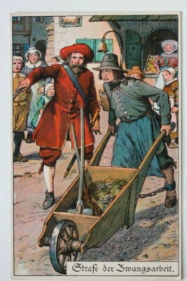 2792 Ak Strafe Der Forced Labour Wheelbarrow With Mist, Im Mittelalter, To 1905