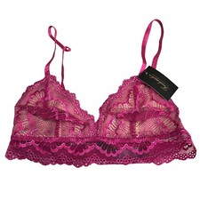 Frederick's of Hollywood Caroline Bralette Metallic Lace Triangle Purple L
