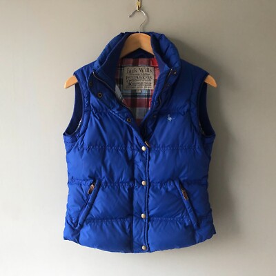 Jack Wills Coat Gilet Bodywarmer Jacket Zip Up UK 10 Puffer Blue