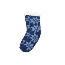 Cuddl Duds Women's Faux Sherpa Cozy Lined Sock Blue One Size