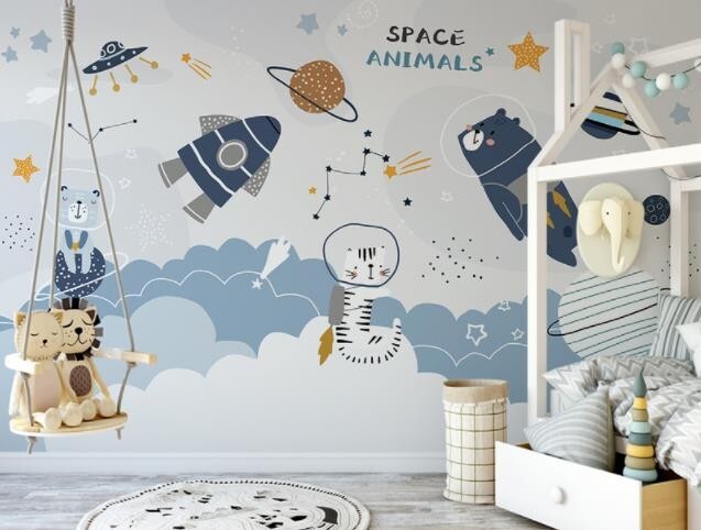 3D Space Bear G633 Wallpaper Wall Murals Removable Self-adhesive Honey