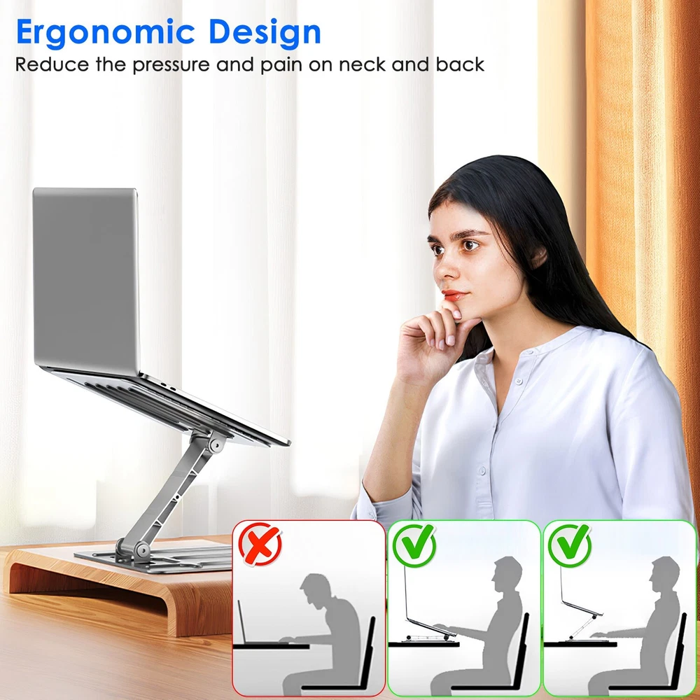 Laptop Stand Adjustable Computer Stand for Desk Ergonomic Aluminum Holder up 15"