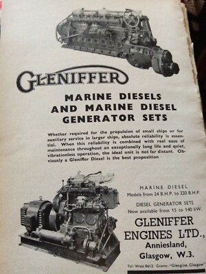 Da12a Ephemera Technik Werbung 1959 Gleniffer Motoren 