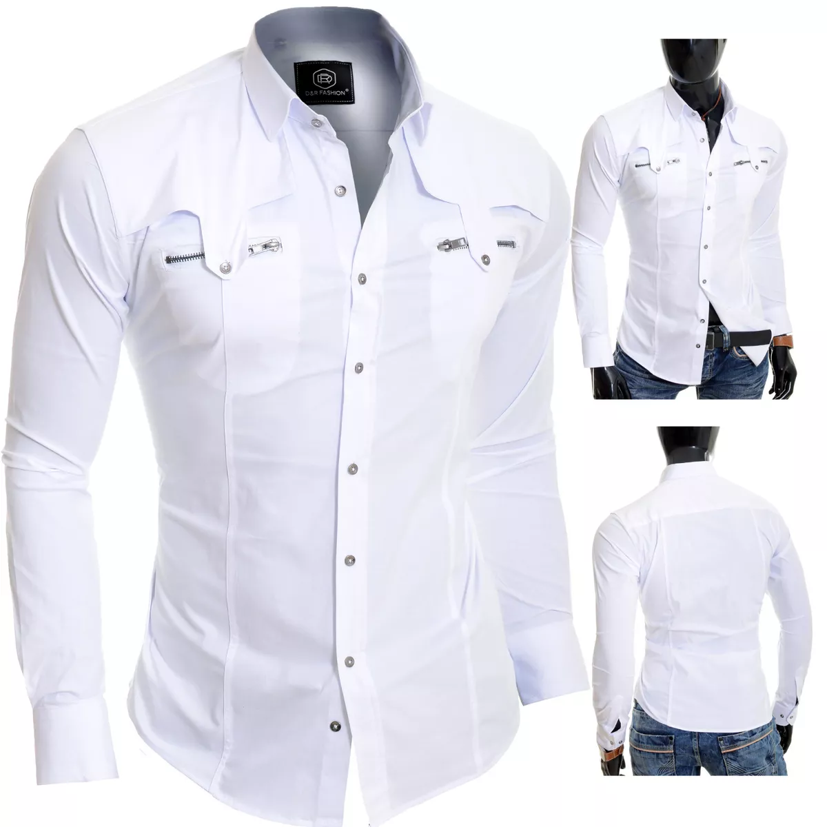Fitted white shirt mens cheap