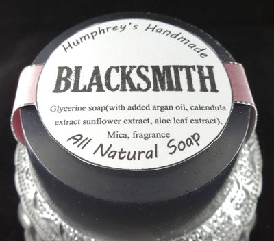 BLACKSMITH Men's Tobacco Caramel Shave & Shampoo Glycerin Soap, Round Black Bar