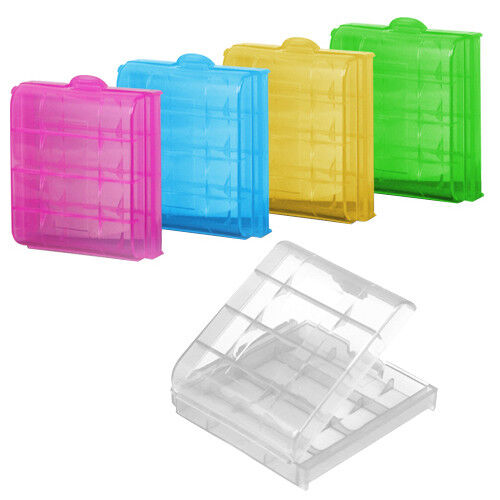 5 x Hard Plastic Case Holder Storage Box Cover for Rechargeable AA AAA Batteries - Picture 1 of 12