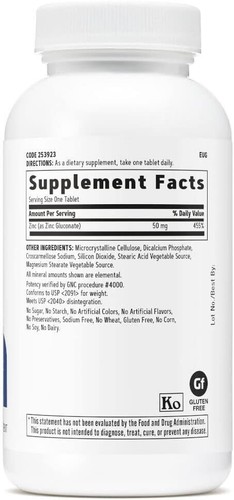 NEW GNC Zinc 50 mg, 90 Tablets, Immune Health Support EXP. 03/2027 - Picture 6 of 6