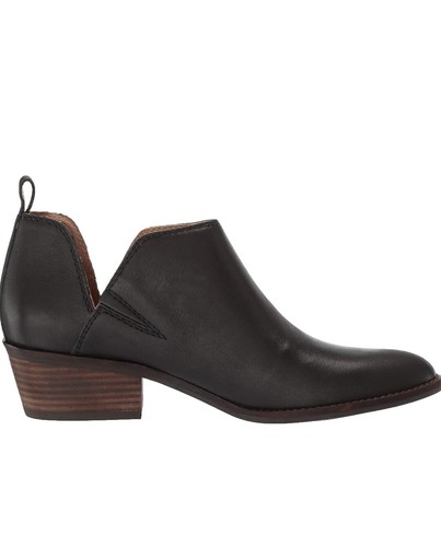 Lucky Brand Perforated Black Suede Leather Low Ankle Bootie  display picture 3