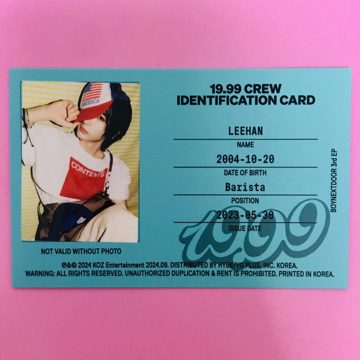 BOYNEXTDOOR The Action 直筆サイン LEEHAN Boynextdoor LEEHAN the