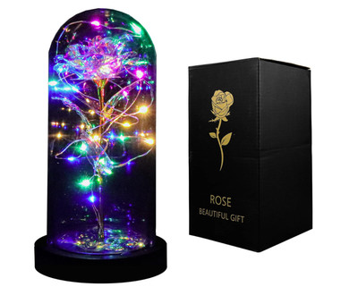 Flores de Rosas Artificiales Galaxy Rose Siempre Encantada Con Luz Led Colorida
