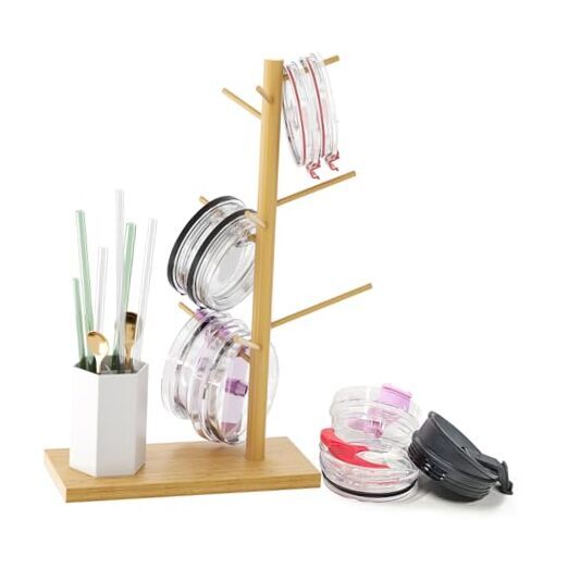 Tumbler Lid Organizer, Cup Lid Organizer With Straw Organizer, Hangable Cup